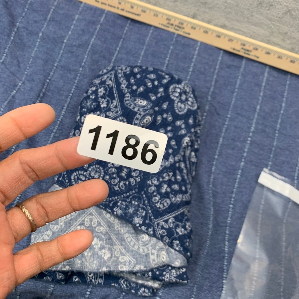 Boho Paisley Bandana Western Print Dress Blue High Low Hemline Sleeveless Large - Picture 10 of 10